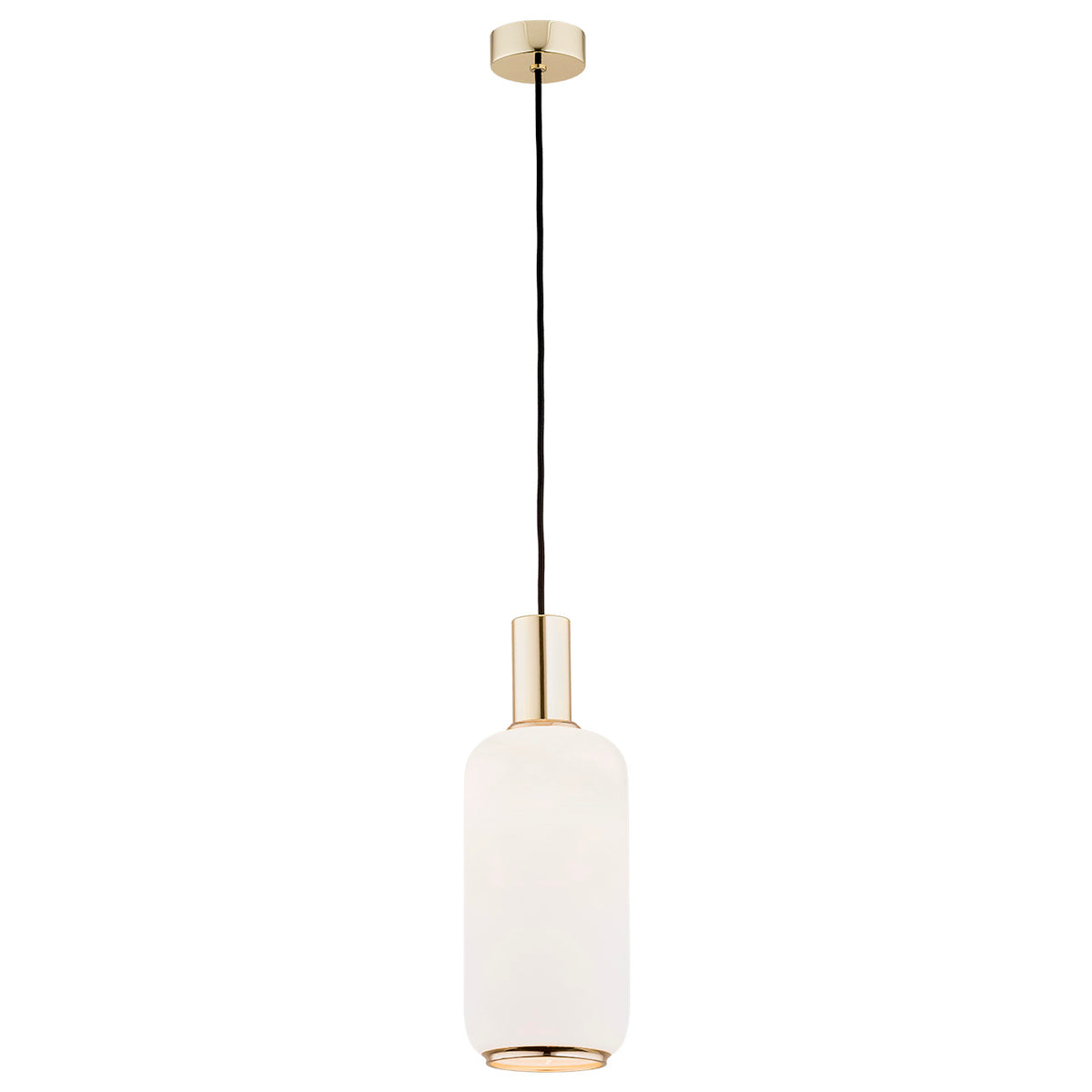 1 valgusallikaga rippvalgusti Stella – matt opaal, messing – Ø 140 mm