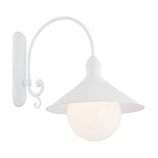 1 valgusallikaga seinavalgusti Juno – valge struktuurne, opaal