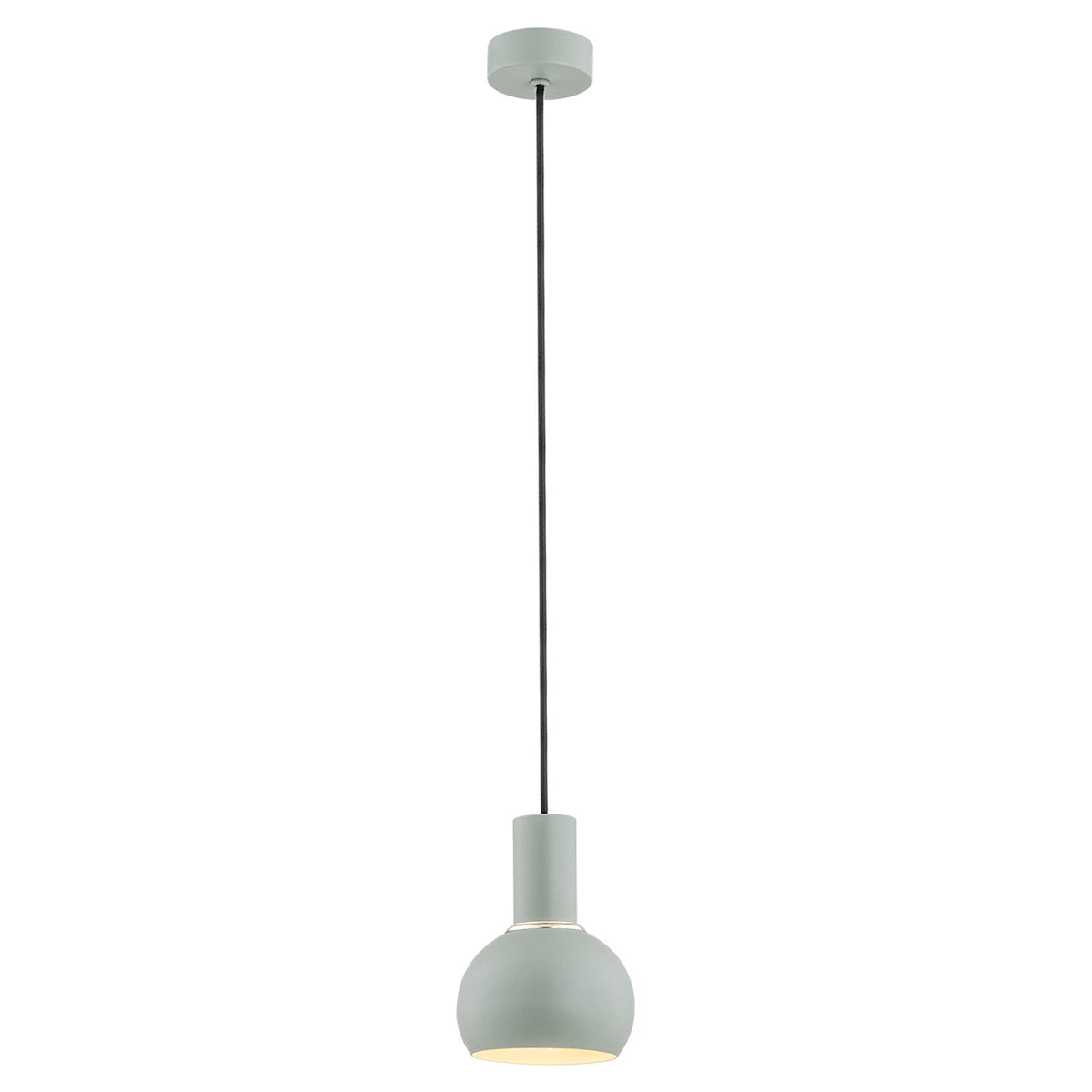 1 valgusallikaga rippvalgusti Tuuli – salveiroheline struktuurne, messingdetailid – Ø 140 mm