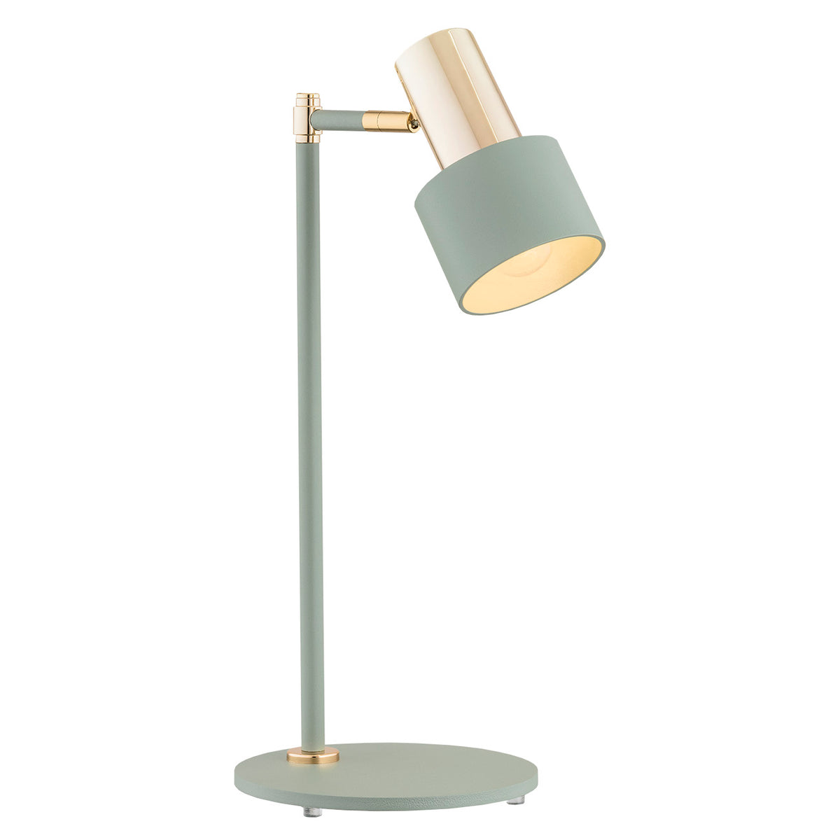 1 valgusallikaga laualamp Iris – salveiroheline struktuurne, messingdetailid