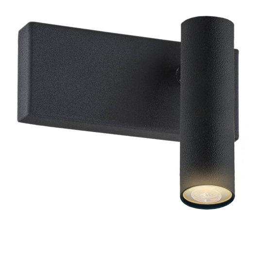 1 valgusallikaga LED-seinavalgusti Valli – must tekstuurne