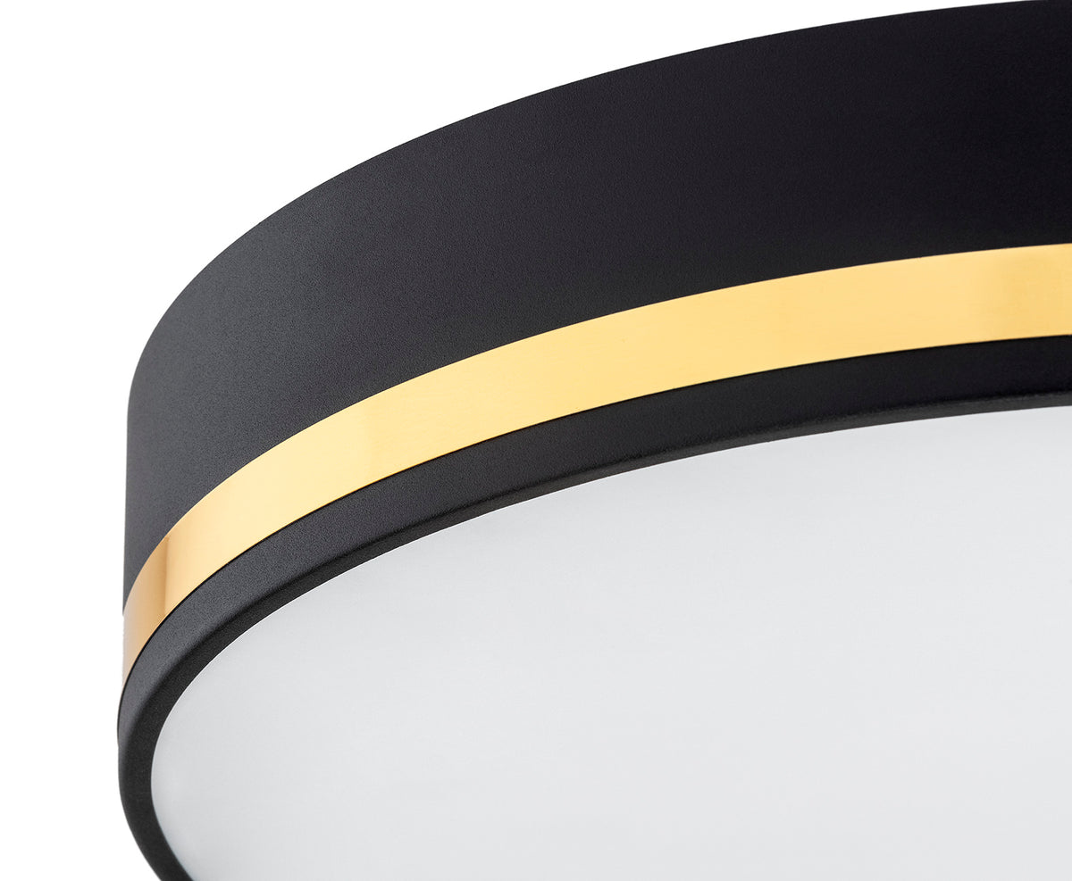 2 valgusallikaga laevalgusti väike Viona – must tekstuurne kuldse triibuga