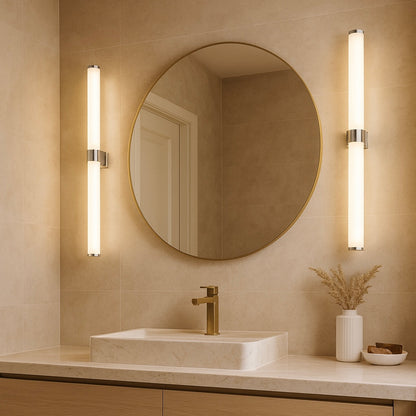 LED-seinavalgusti Arco – läikiv opaal, kroom