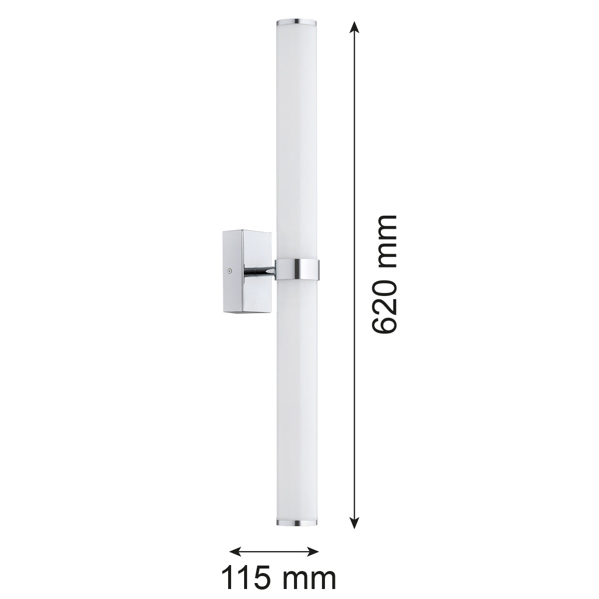 LED-seinavalgusti Arco – läikiv opaal, kroom