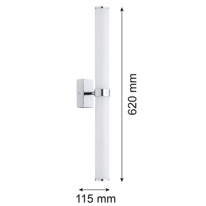 LED-seinavalgusti Arco – läikiv opaal, kroom