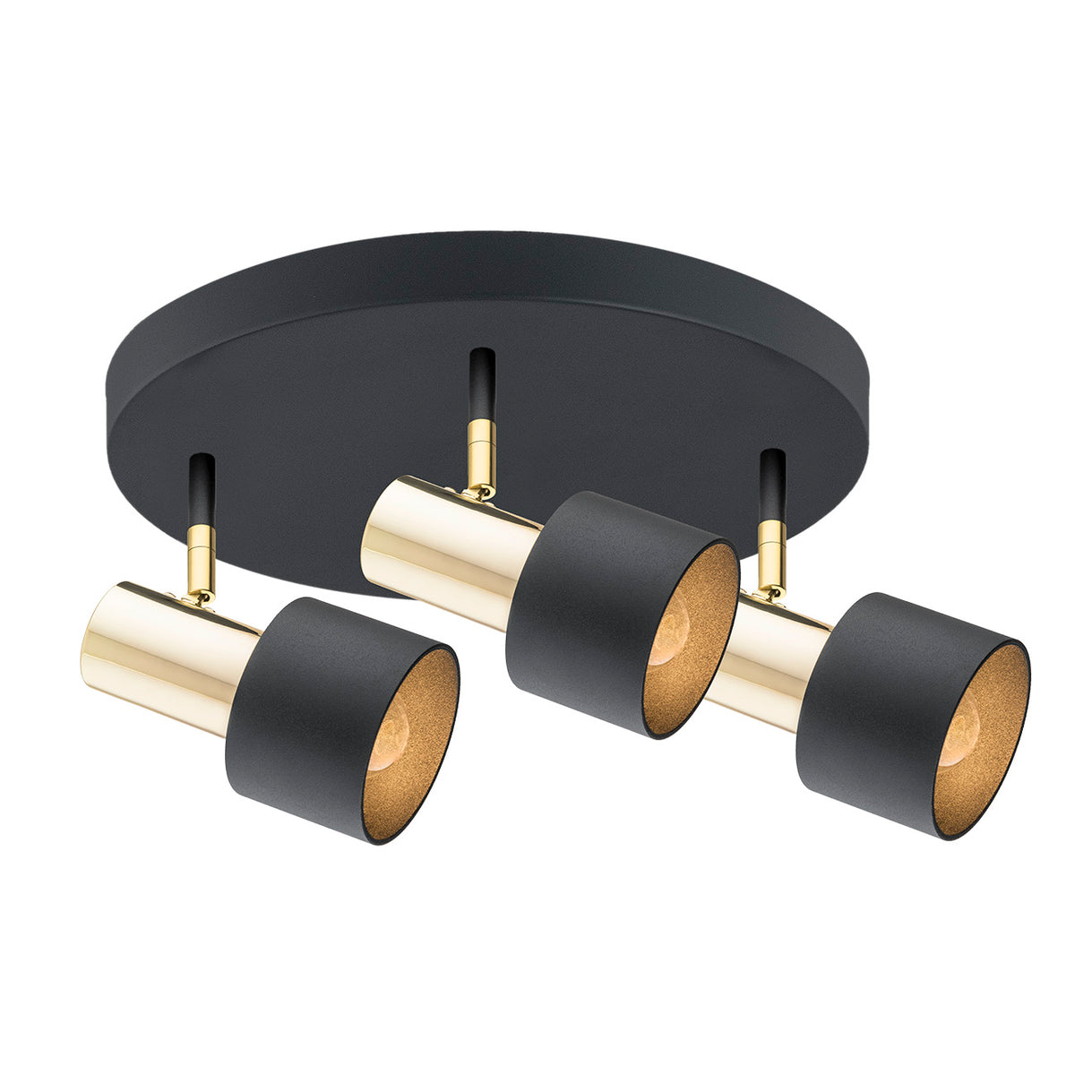 Laevalgusti 3 valgusallikaga Iris – must struktuurne, el, messing-plated