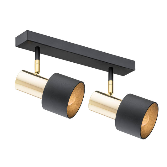 2 valgusallikaga laevalgusti Iris – must struktuurne, el, messing-plated