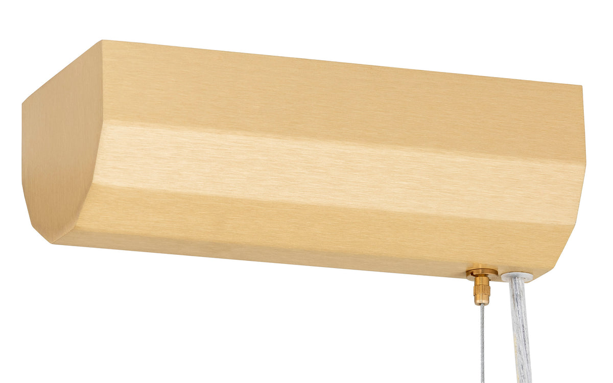 1 valgusallikaga rippvalgusti led Lehto – läbipaistev ribiline, harjatud messing – 90 W, 1200 mm