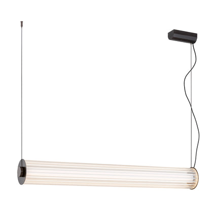 1 valgusallikaga rippvalgusti led Lehto – läbipaistev ribiline, harjatud titaan – 60 W, 800 mm