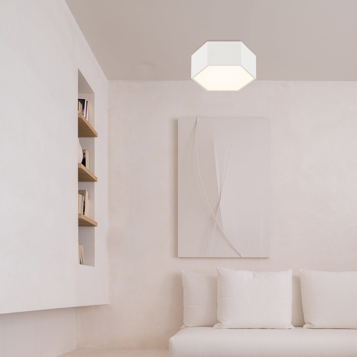 LED-laevalgusti Celia – kreemikas valge