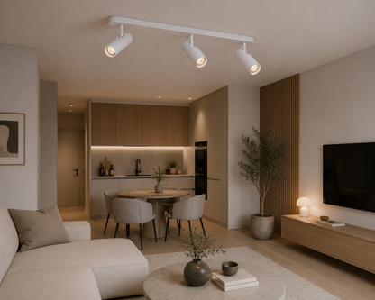 3-osaline reguleeritav kohtvalgusti Amara – valge, RAL 9003