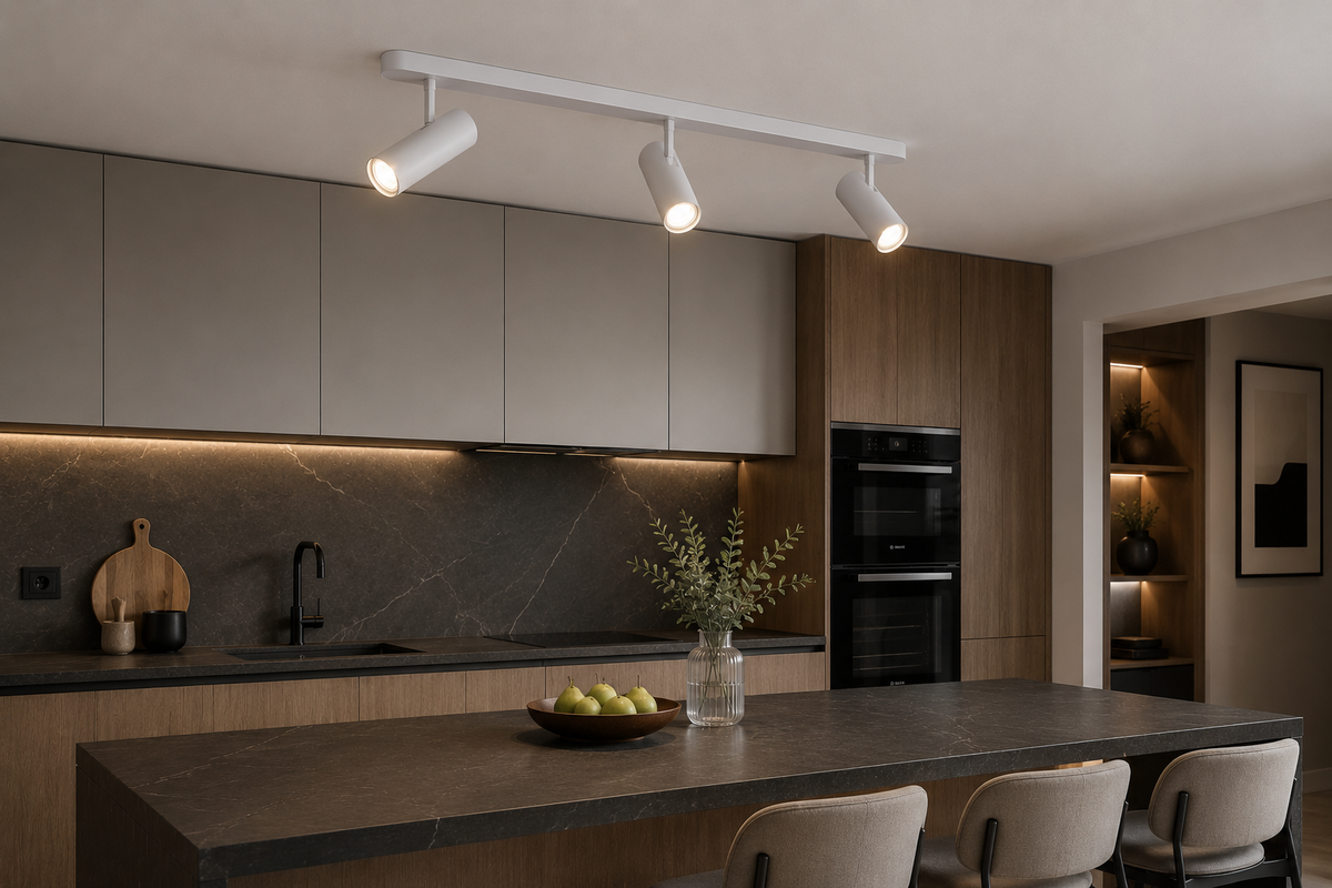 3-osaline reguleeritav kohtvalgusti Amara – valge, RAL 9003