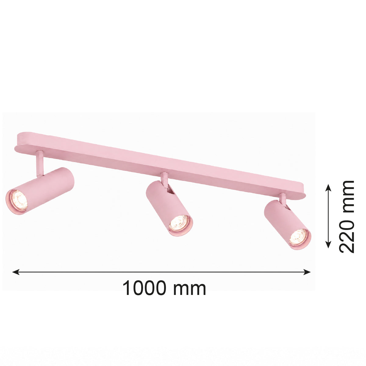 3-osaline reguleeritav kohtvalgusti Amara – pastellroosa, RAL 3015