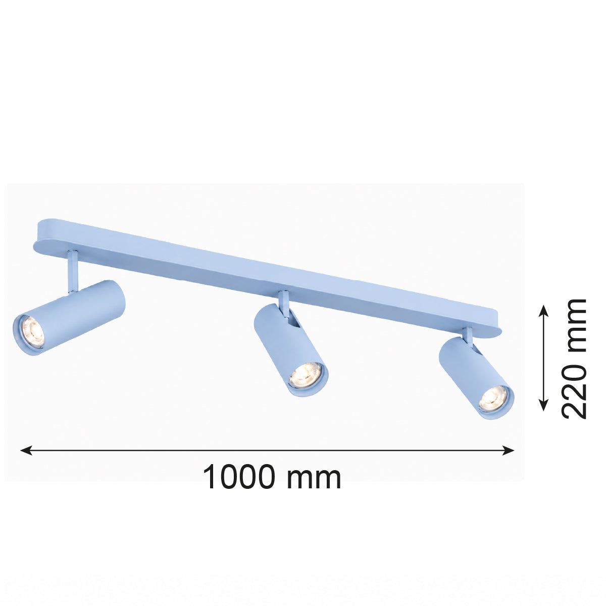 3-osaline reguleeritav kohtvalgusti Amara – pastellsinine, RAL 5024