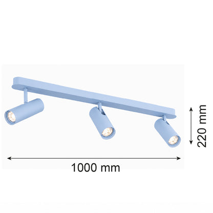 3-osaline reguleeritav kohtvalgusti Amara – pastellsinine, RAL 5024