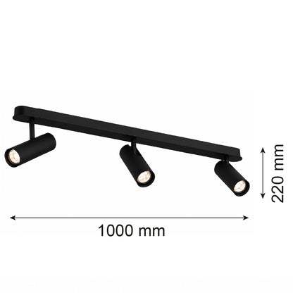 3-osaline reguleeritav kohtvalgusti Amara – must, RAL 9005