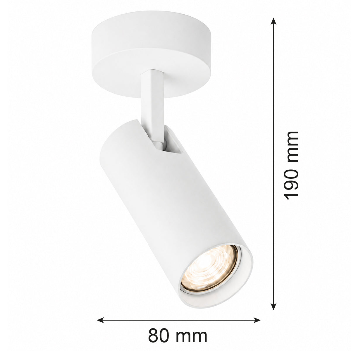 1-osaline reguleeritav pinnapealne kohtvalgusti Amara – valge, RAL 9003