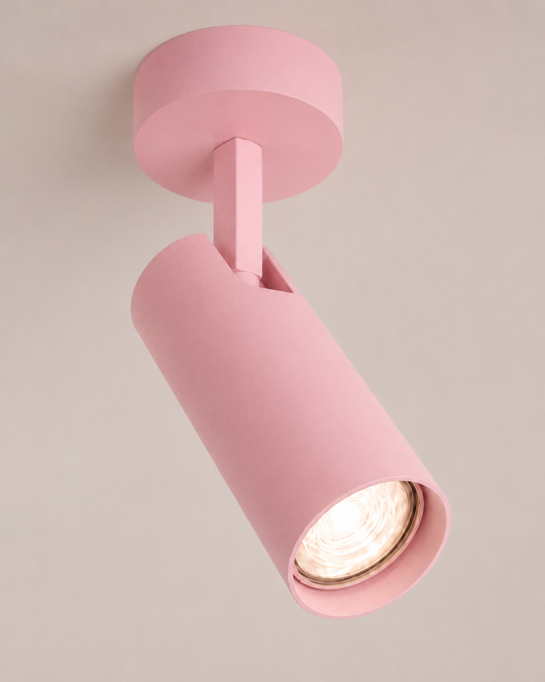 1-osaline reguleeritav pinnapealne kohtvalgusti Amara – pastellroosa, RAL 3015