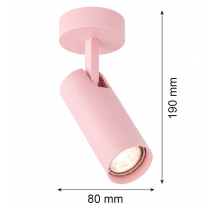 1-osaline reguleeritav pinnapealne kohtvalgusti Amara – pastellroosa, RAL 3015