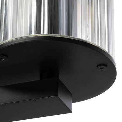 Välisseinavalgusti, 1 valgusallikaga Cora – must, läbipaistev ribiline