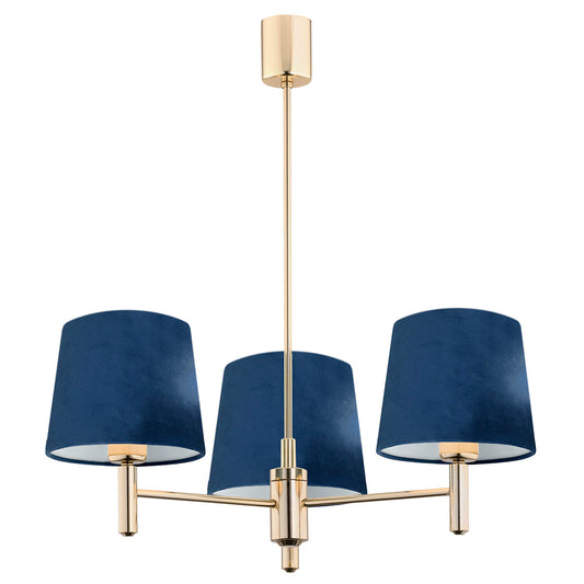 3 valgusallikaga rippvalgusti Sade – tumesinine, tume messing