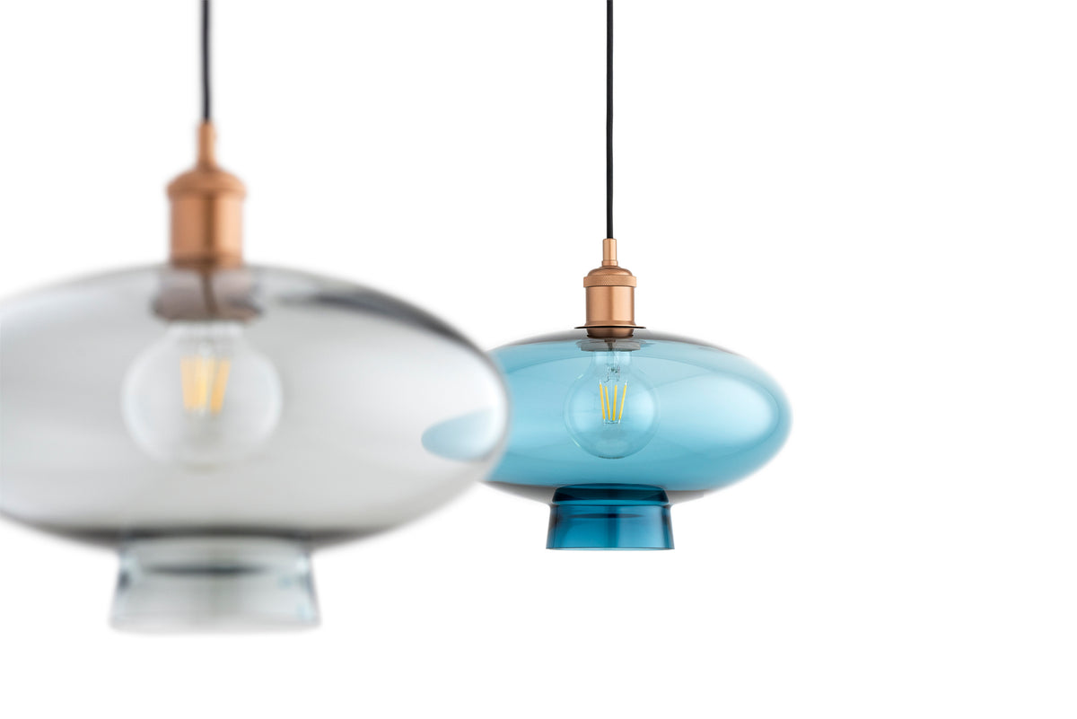 1 valgusallikaga rippvalgusti Alva – sinine, vask