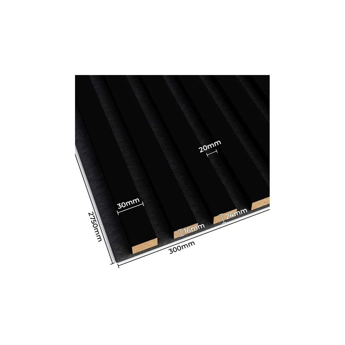 Akustiline ribipaneel Black Matte
