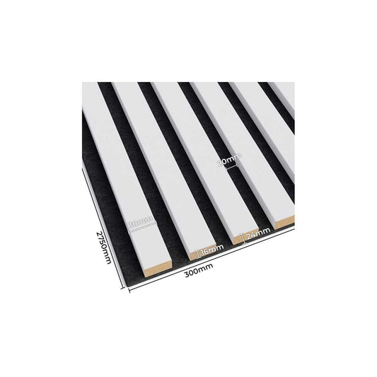 Akustiline ribipaneel White Matte
