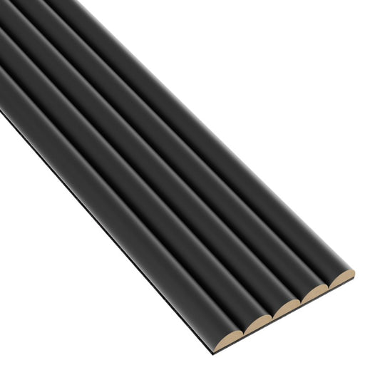 Rihvelpaneel Must matt 2750 × 148 mm